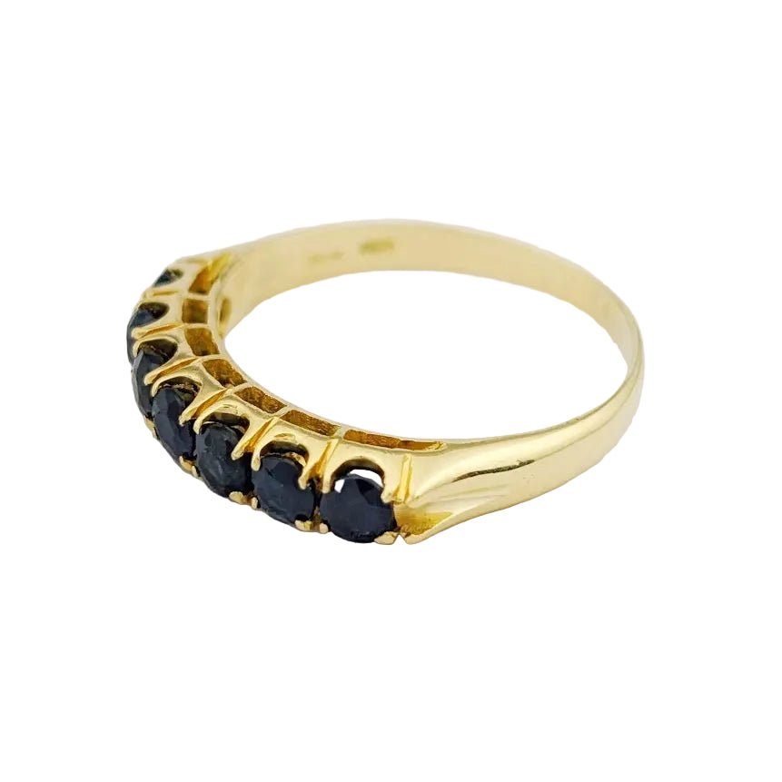 Bague Alliance en or jaune et saphirs - Castafiore