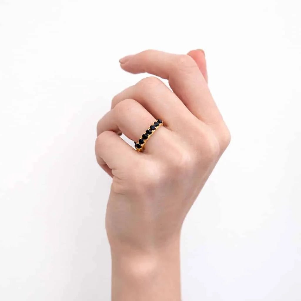 Bague Alliance en or jaune et saphirs - Castafiore