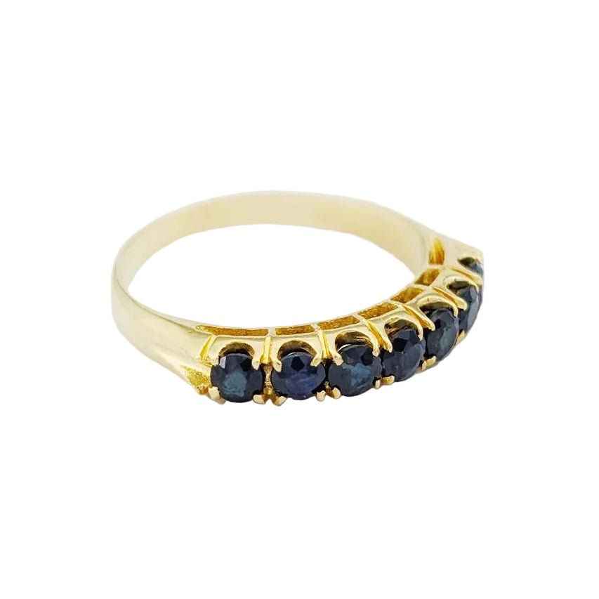 Bague Alliance en or jaune et saphirs - Castafiore