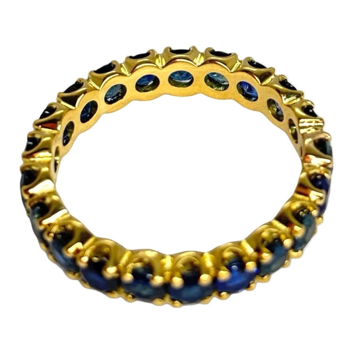Bague Alliance en or jaune et saphirs - Castafiore