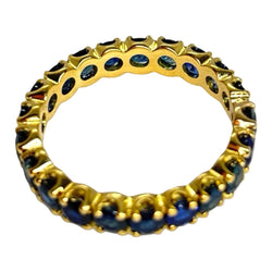 Bague Alliance en or jaune et saphirs - Castafiore