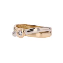 Bague Alliance en or jaune, or blanc et diamant - Castafiore