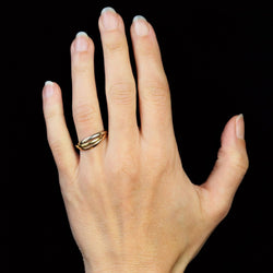 Bague Alliance en or jaune, or blanc et or rose - Castafiore