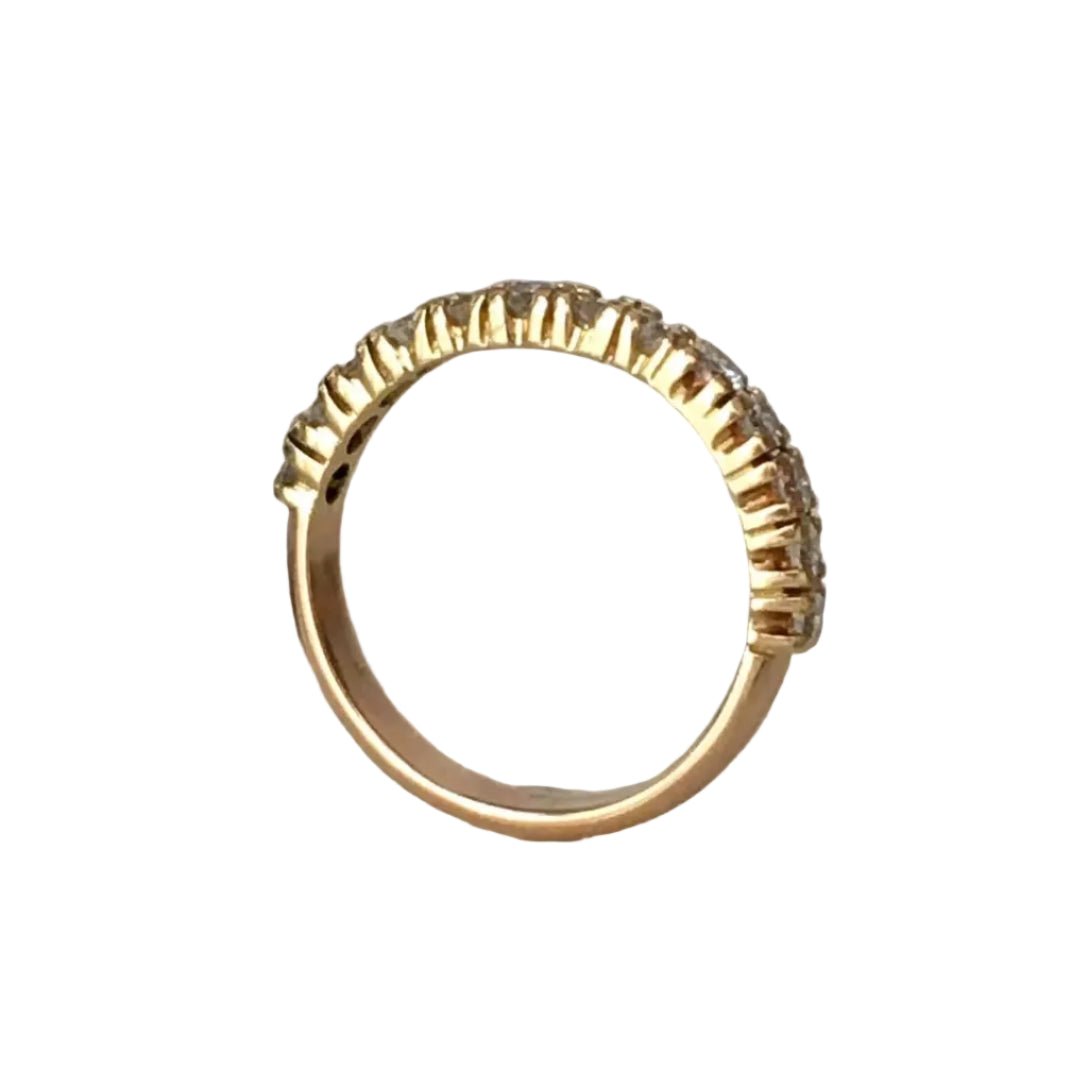 Bague Alliance en or jaune, or rose et diamants - Castafiore