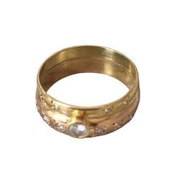 Bague Alliance en or jaune, or rose et diamants - Castafiore