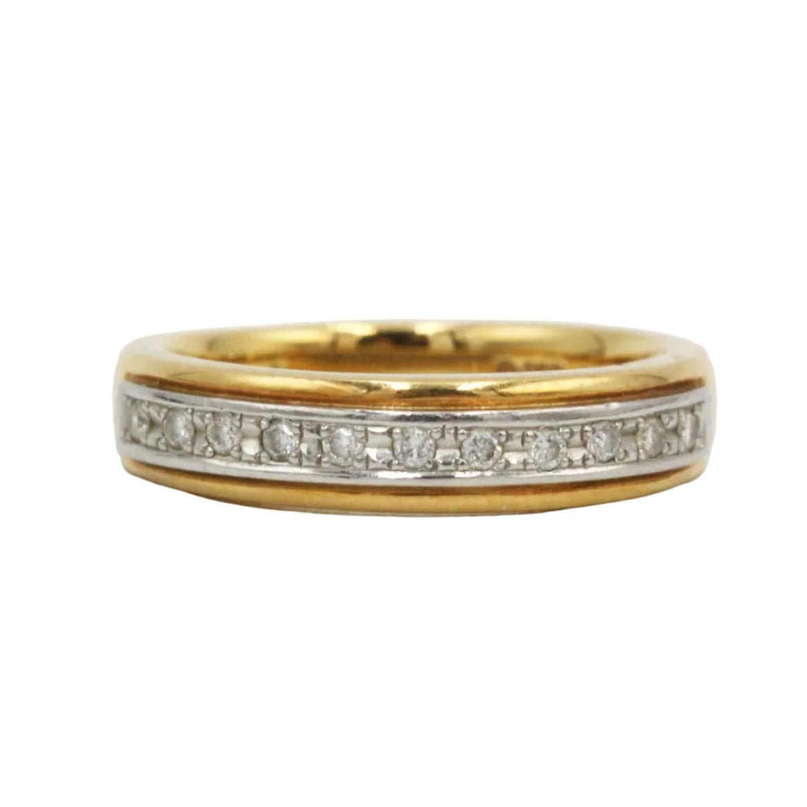 Bague Alliance en or jaune, platine et diamants - Castafiore