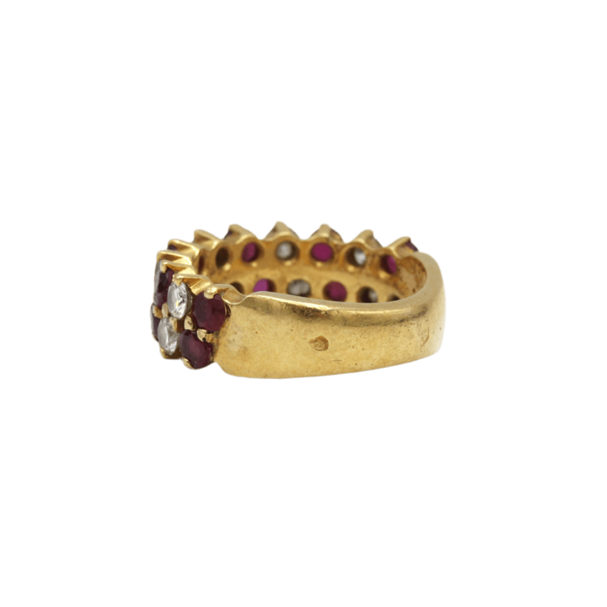 Bague Alliance en or jaune, rubis et diamants - Castafiore