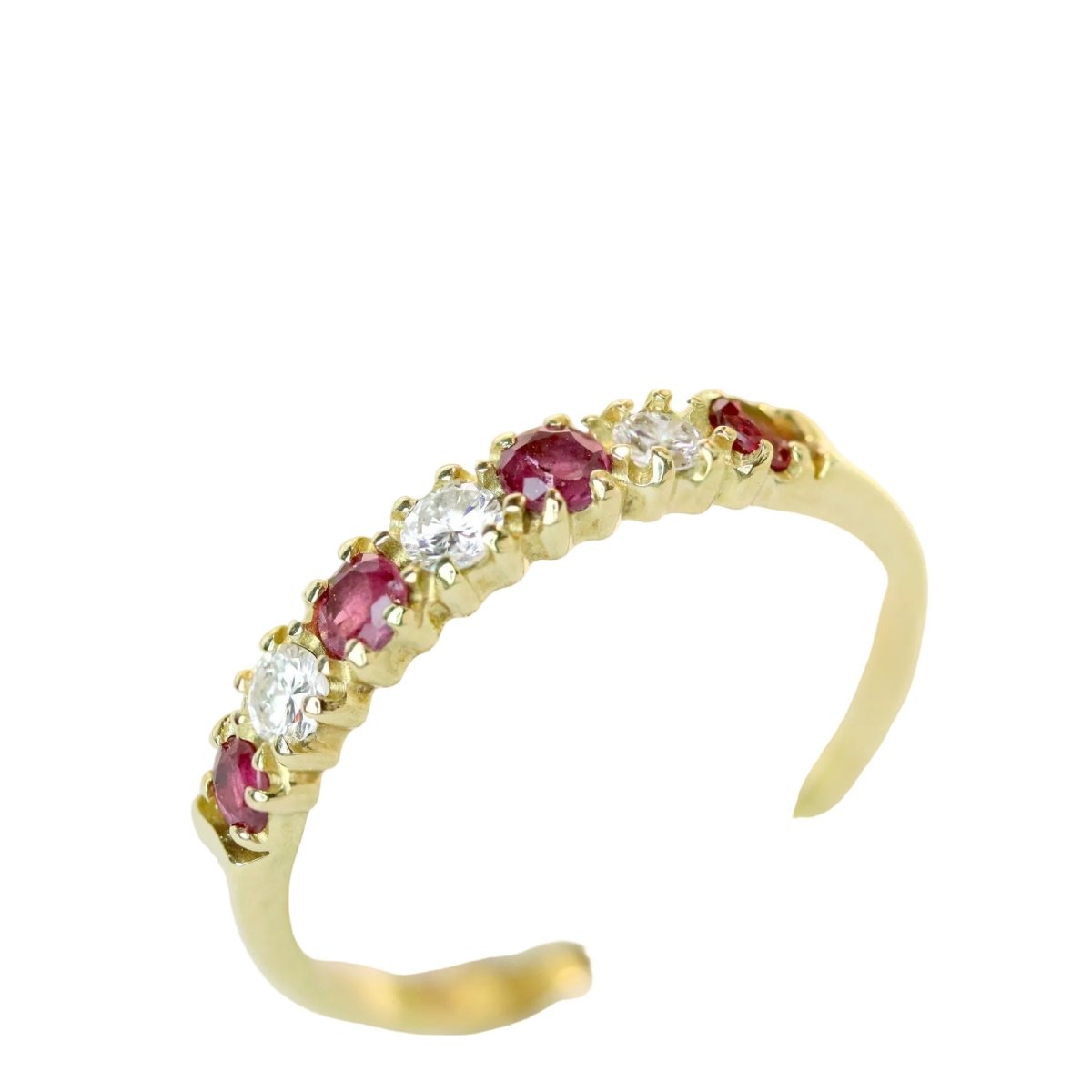 Bague Alliance en or jaune, rubis et diamants - Castafiore
