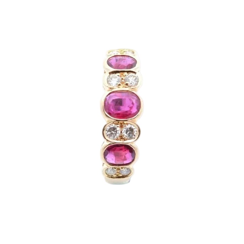 Bague Alliance en or jaune, rubis et diamants - Castafiore