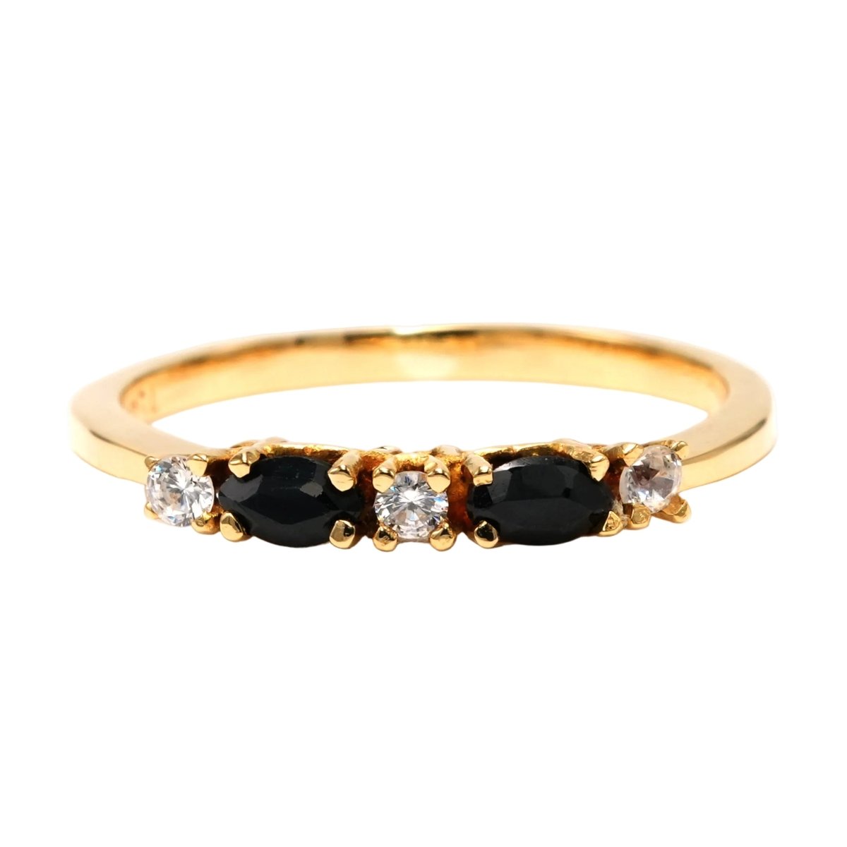 Bague Alliance en or jaune, saphirs et diamants - Castafiore
