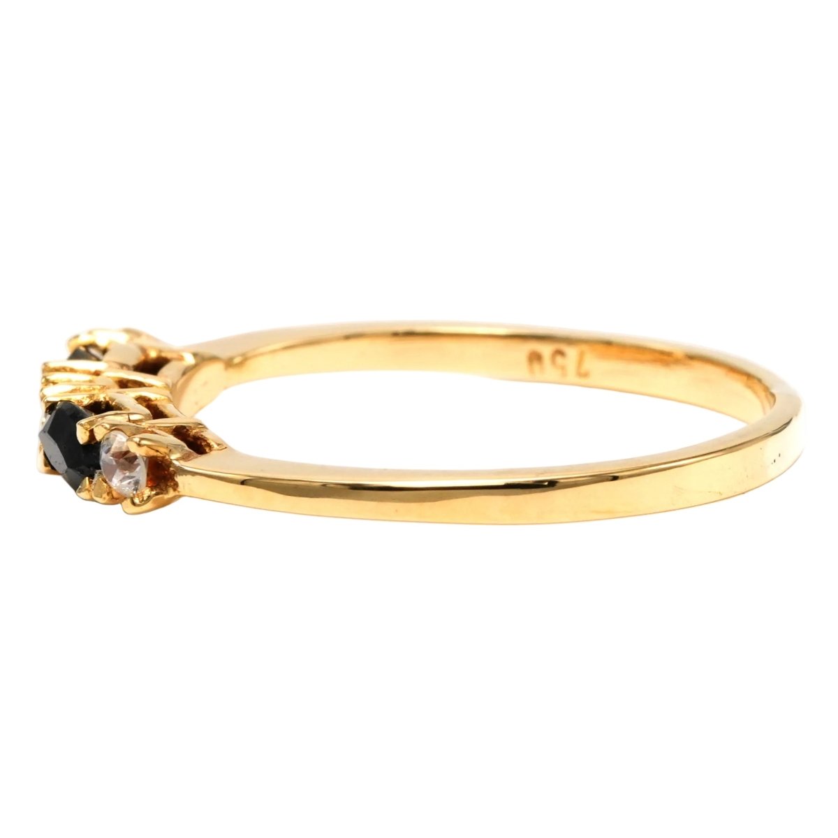 Bague Alliance en or jaune, saphirs et diamants - Castafiore