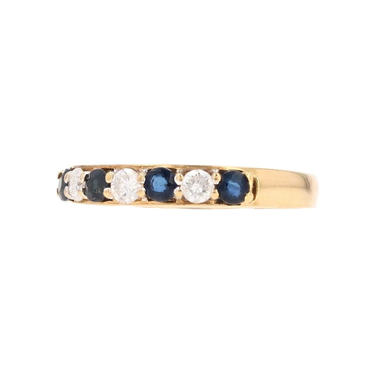 Bague Alliance en or jaune, saphirs et diamants - Castafiore