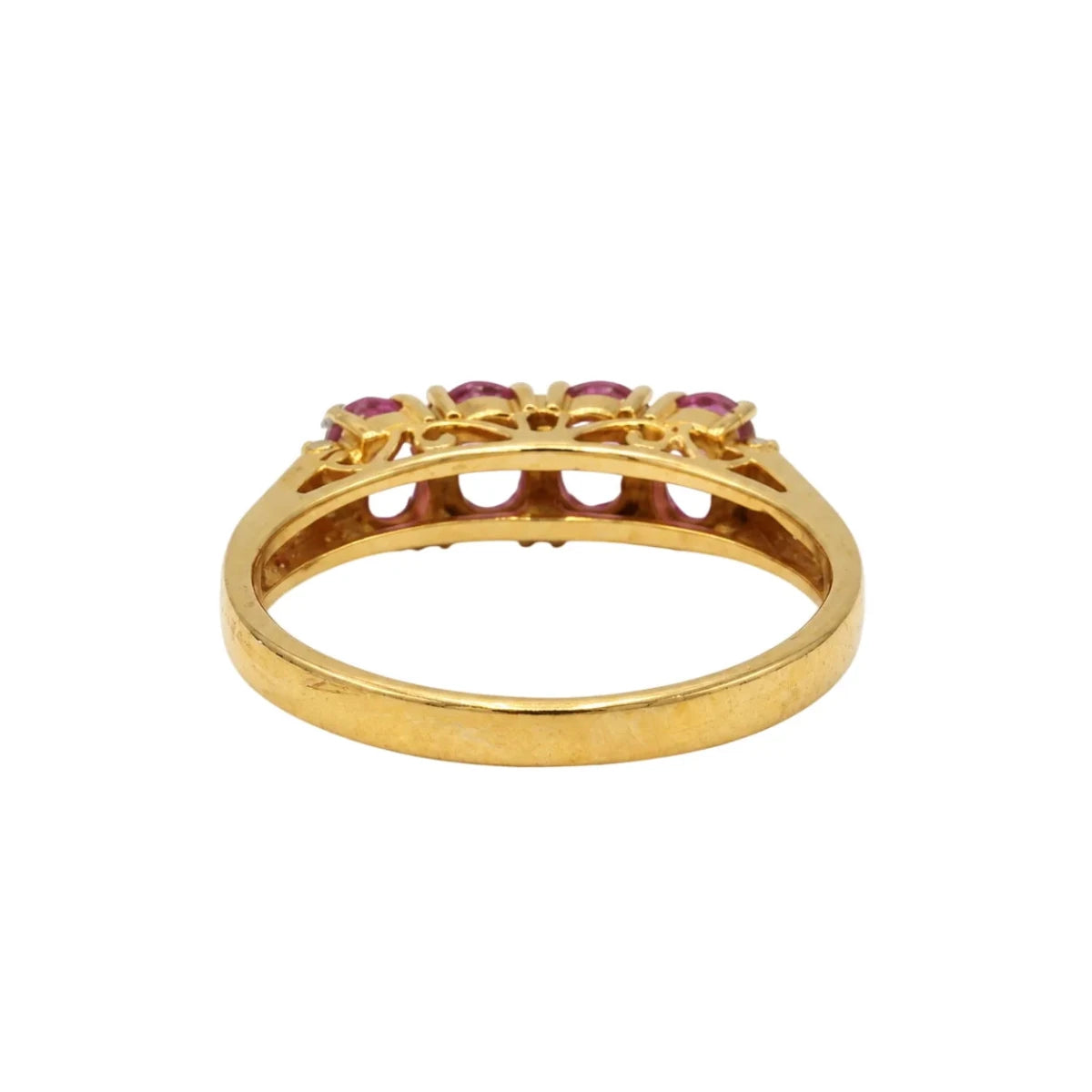 Bague Alliance en or jaune, saphirs et diamants - Castafiore