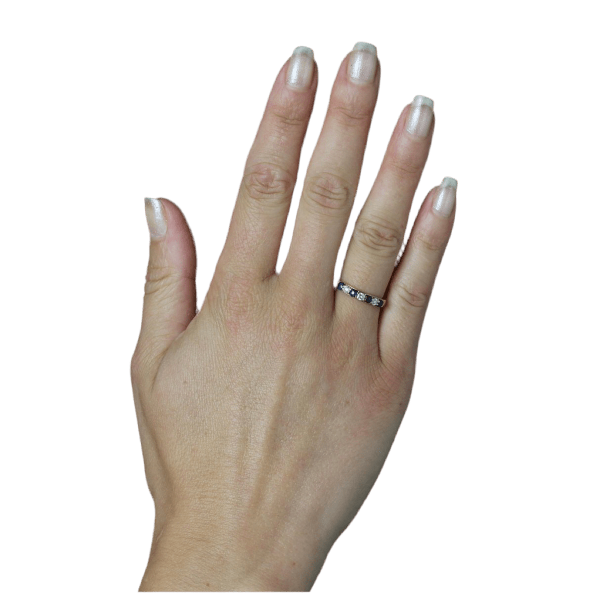 Bague Alliance en or jaune, saphirs et diamants - Castafiore