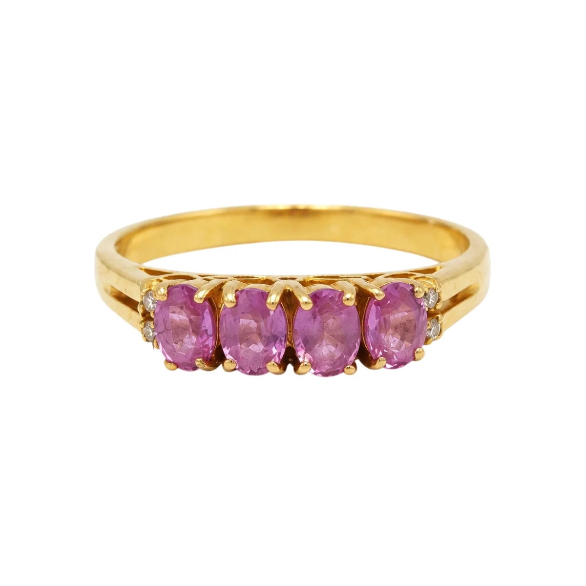 Bague Alliance en or jaune, saphirs et diamants - Castafiore