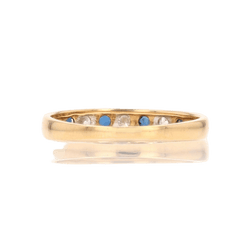 Bague Alliance en or jaune, saphirs et diamants - Castafiore