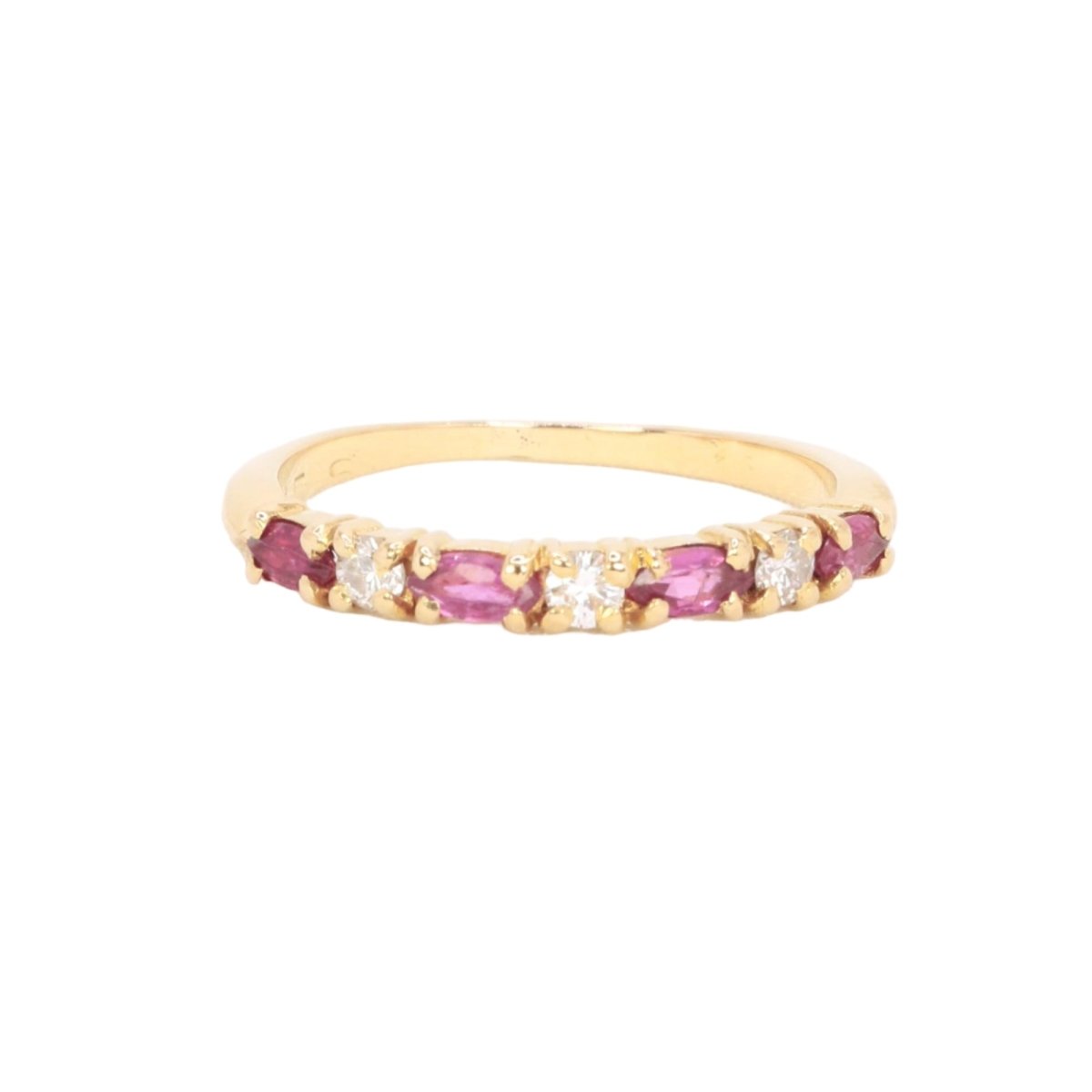 Bague Alliance en or jaune, tourmalines et diamants - Castafiore
