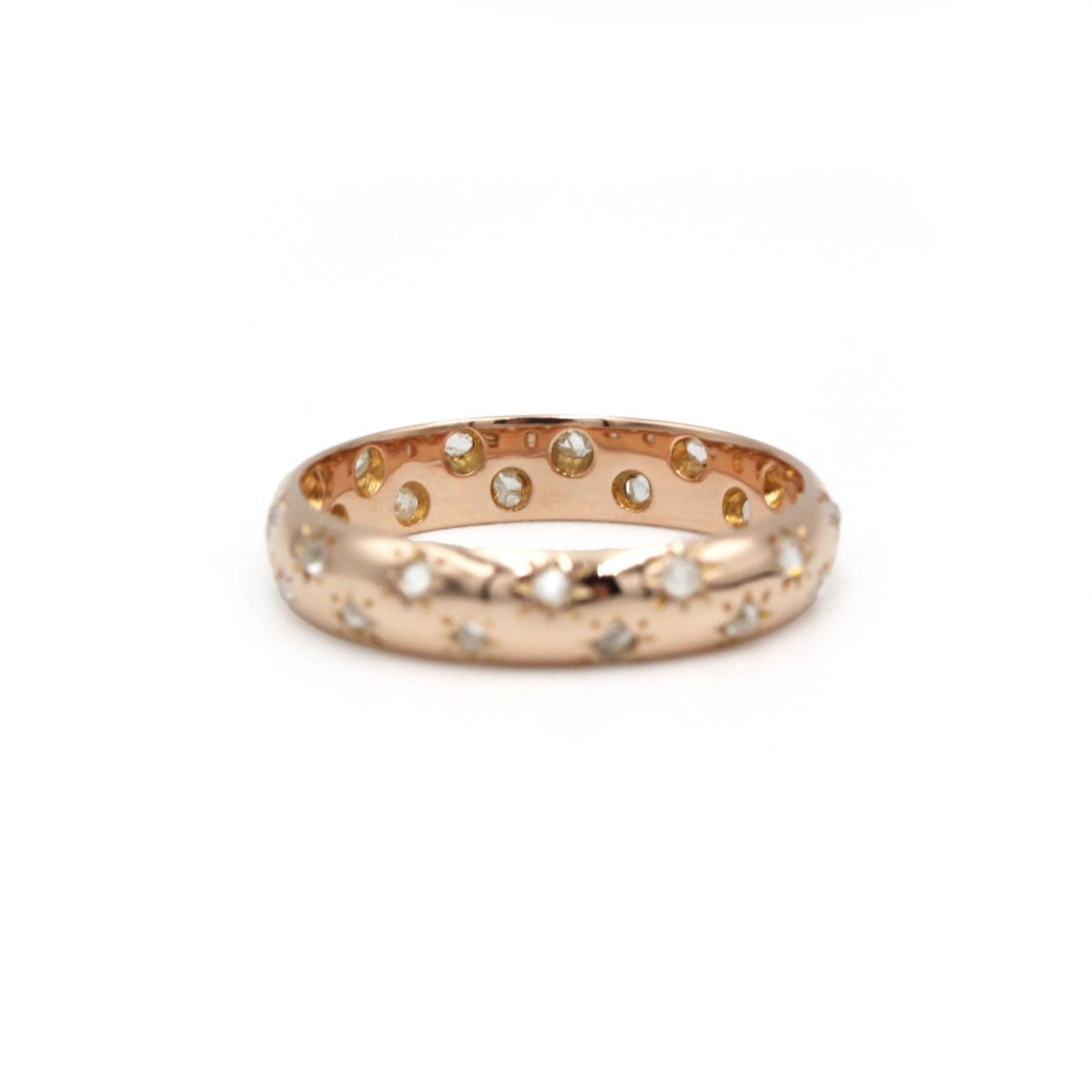 Bague Alliance en or rose et diamants - Castafiore
