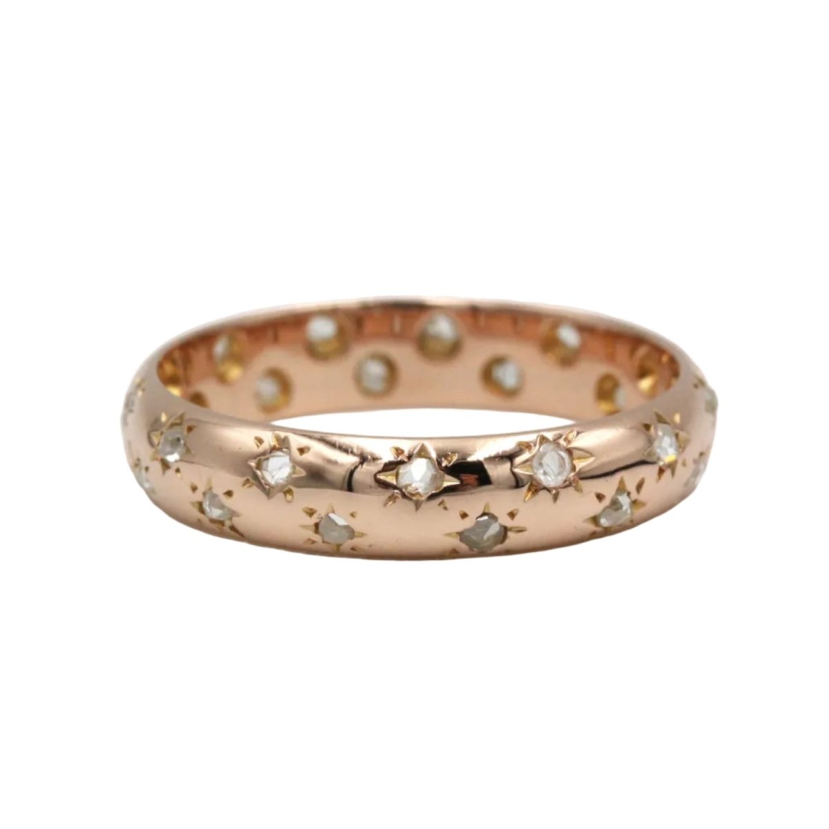 Bague Alliance en or rose et diamants - Castafiore