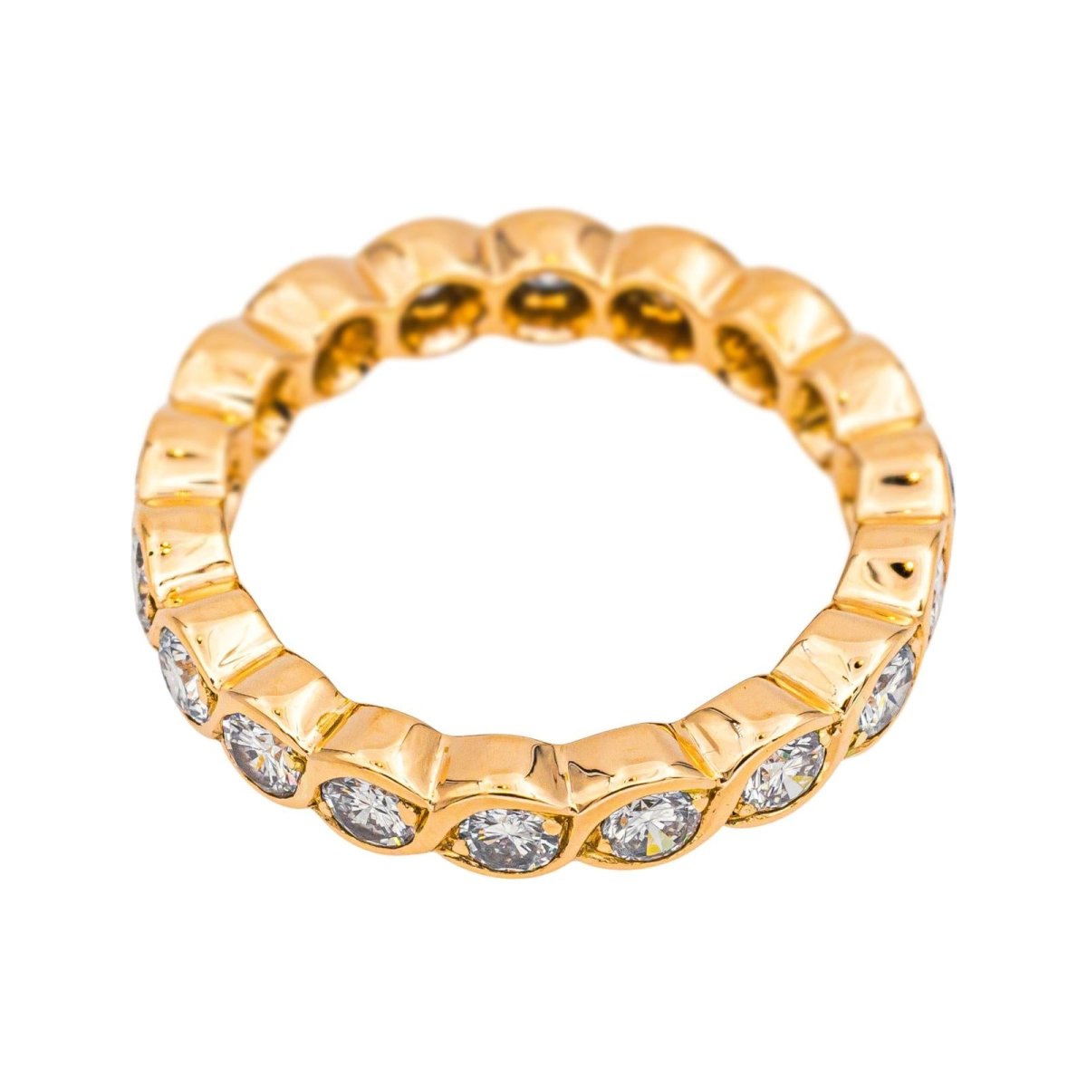 Bague Alliance en or rose et diamants - Castafiore