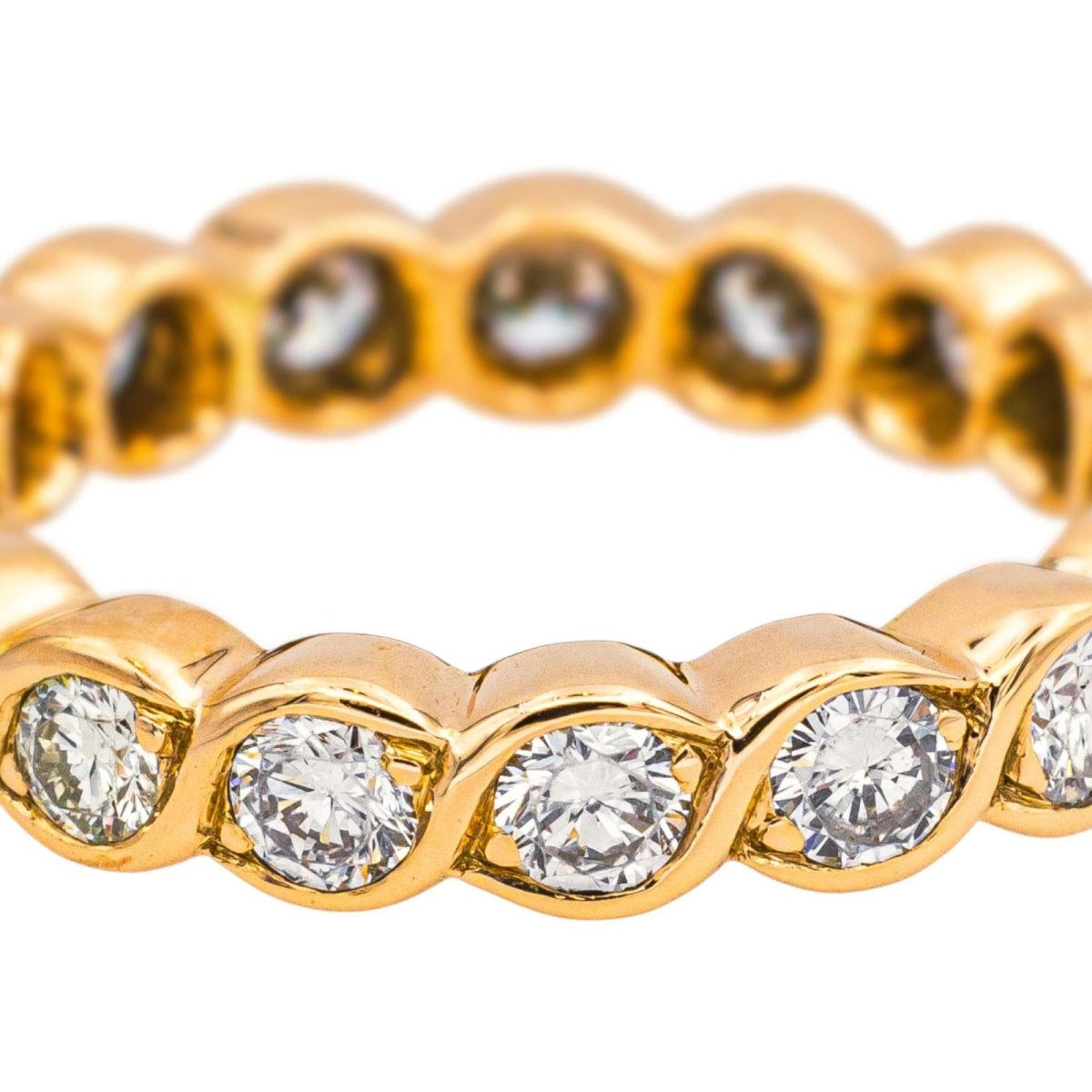 Bague Alliance en or rose et diamants - Castafiore