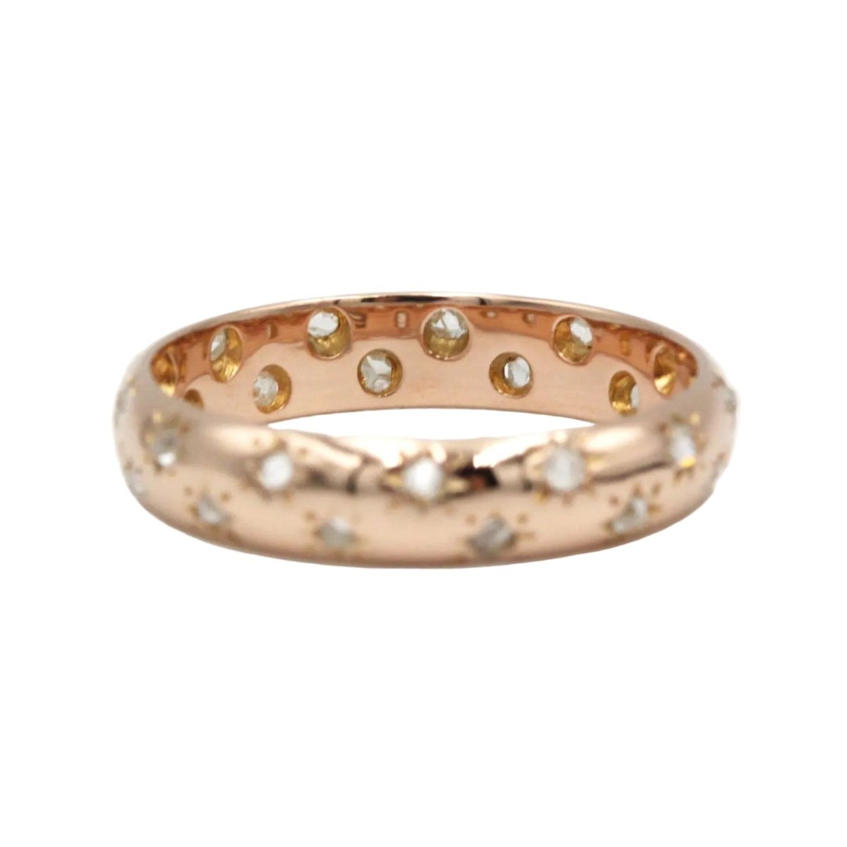 Bague Alliance en or rose et diamants - Castafiore