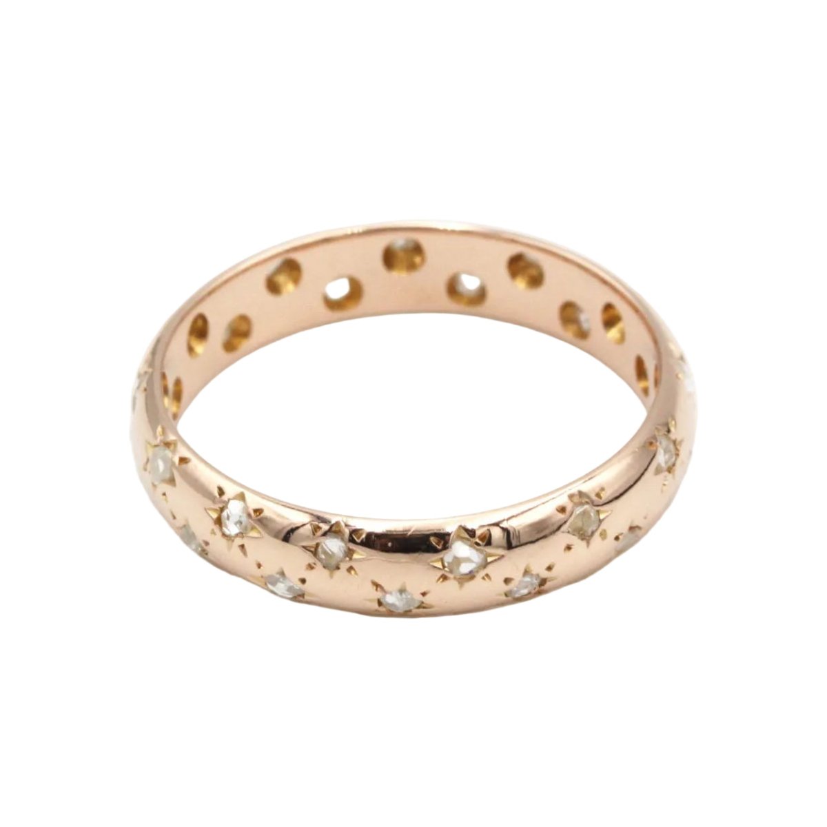 Bague Alliance en or rose et diamants - Castafiore