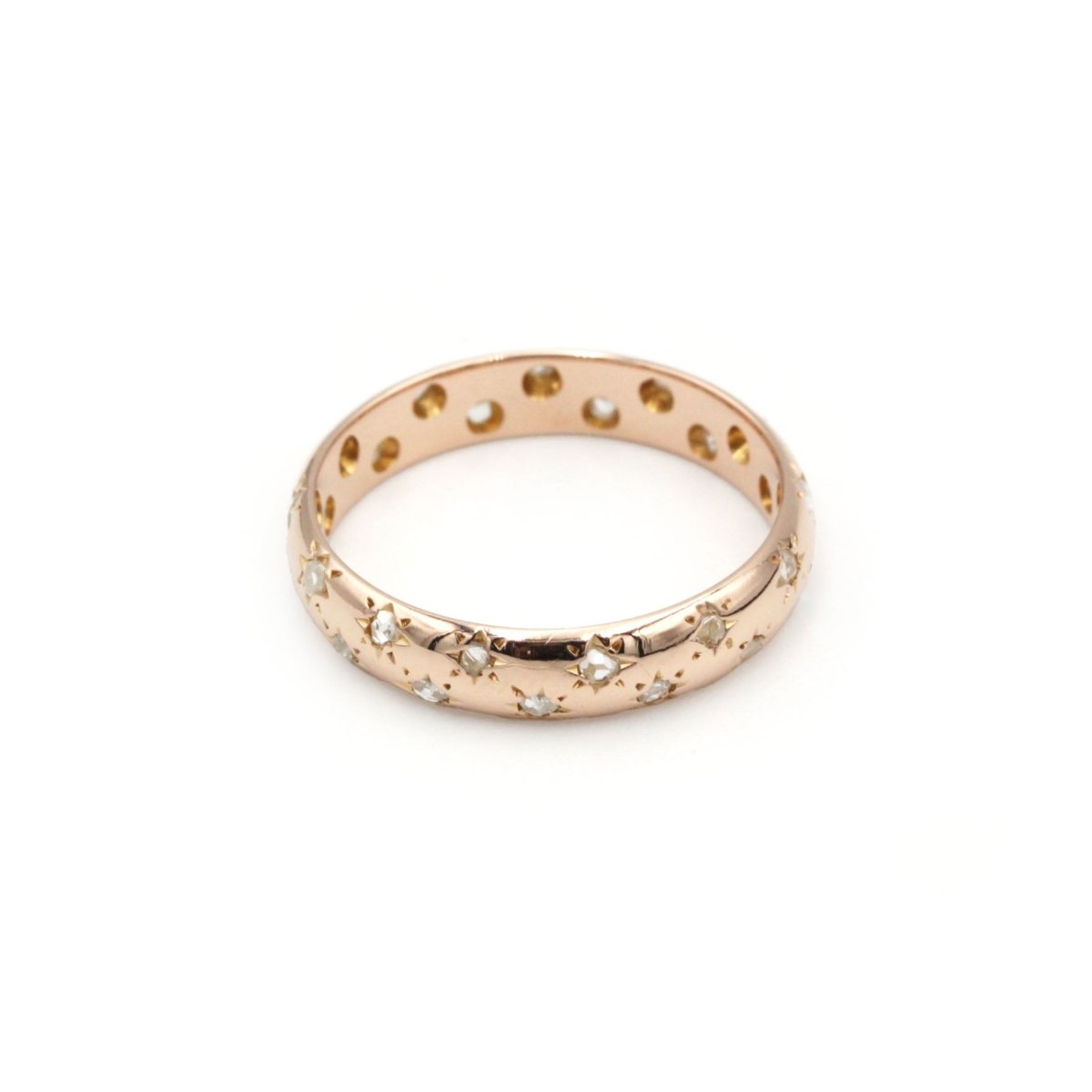 Bague Alliance en or rose et diamants - Castafiore
