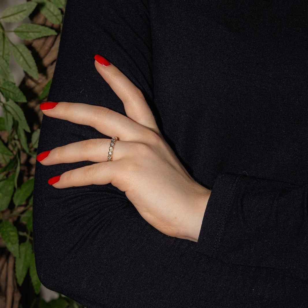 Bague Alliance en or rose et diamants - Castafiore