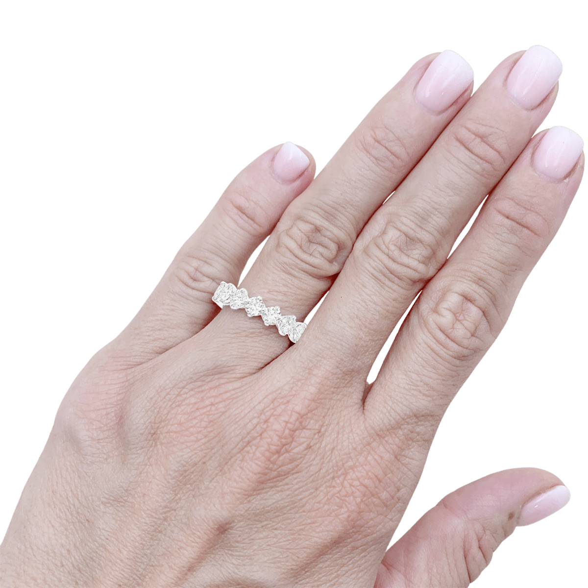 Bague Alliance en platine et diamants - Castafiore