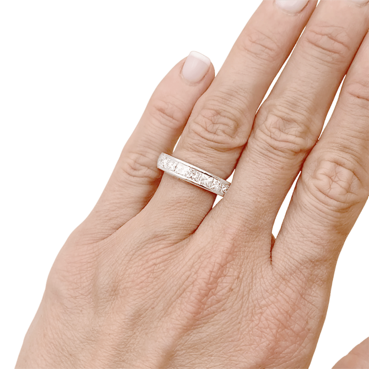 Bague Alliance en platine et diamants - Castafiore