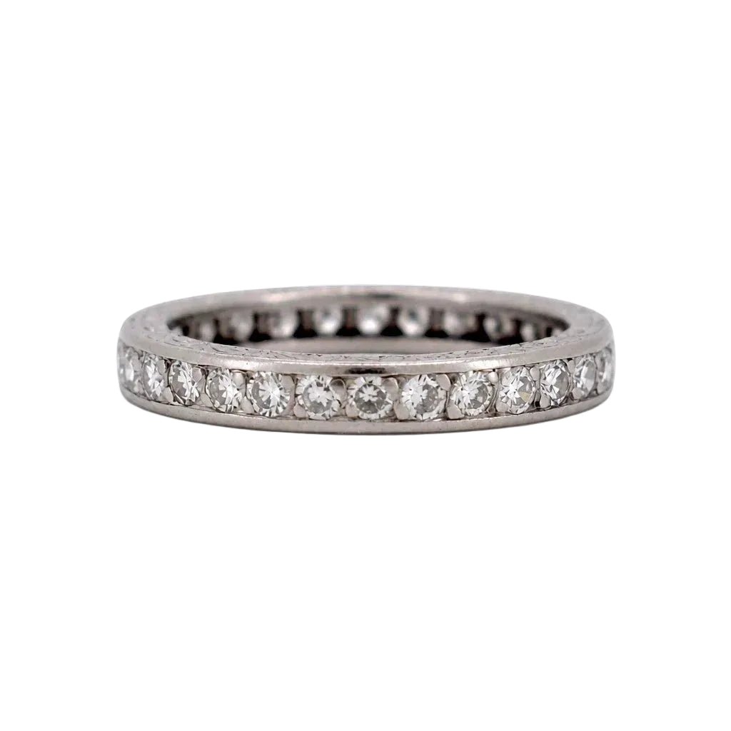 Bague Alliance en platine et diamants - Castafiore