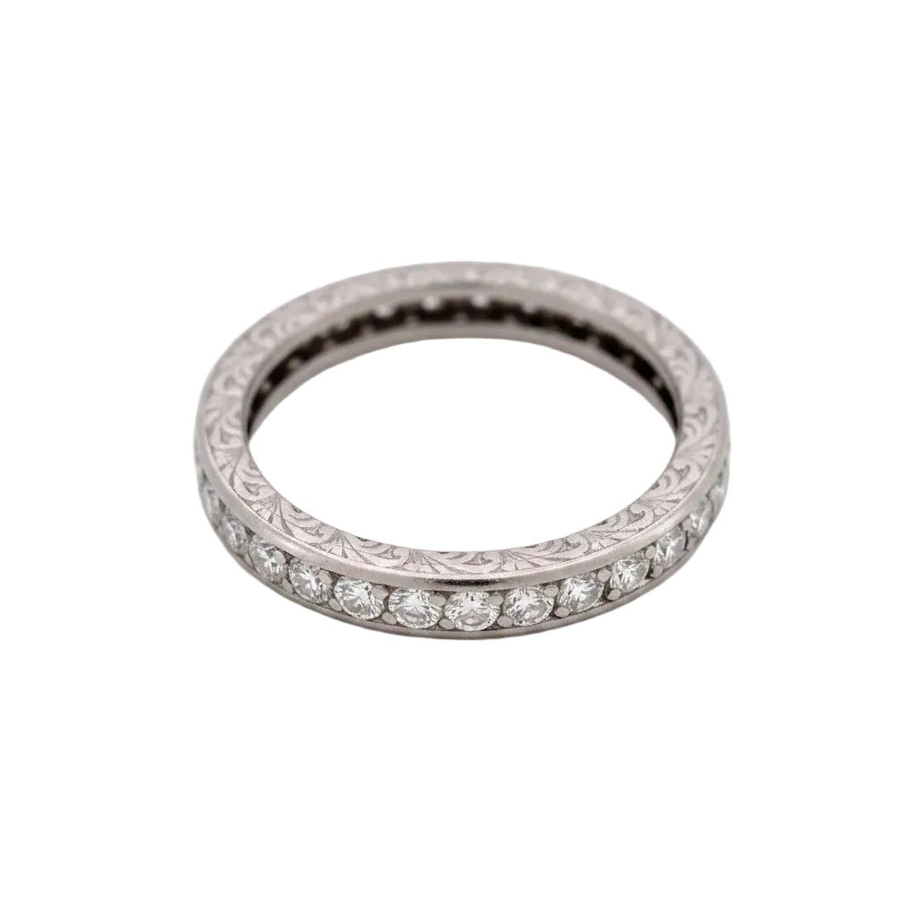 Bague Alliance en platine et diamants - Castafiore