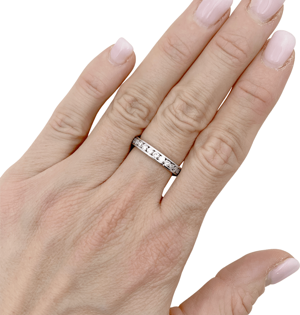 Bague Alliance en platine et diamants - Castafiore