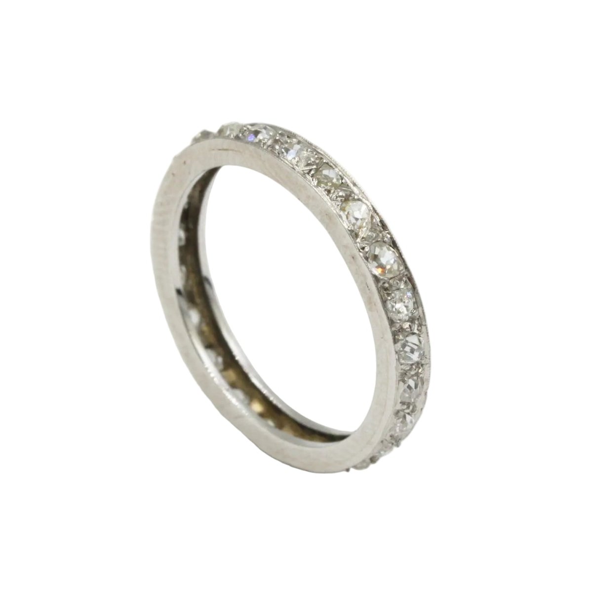 Bague Alliance en platine et diamants - Castafiore