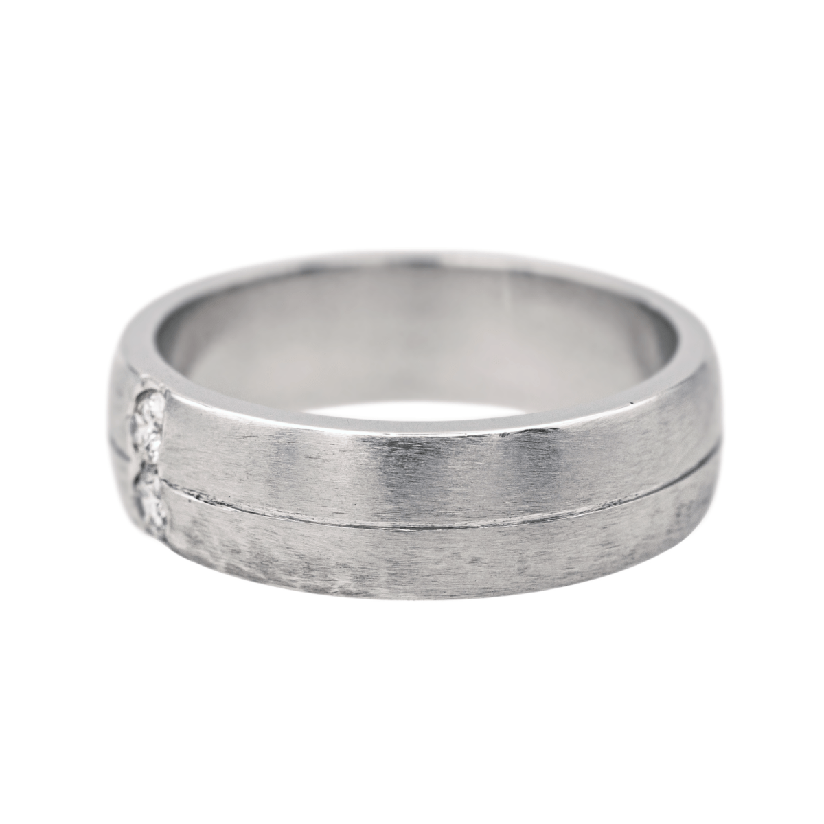 Bague Alliance en platine et diamants - Castafiore