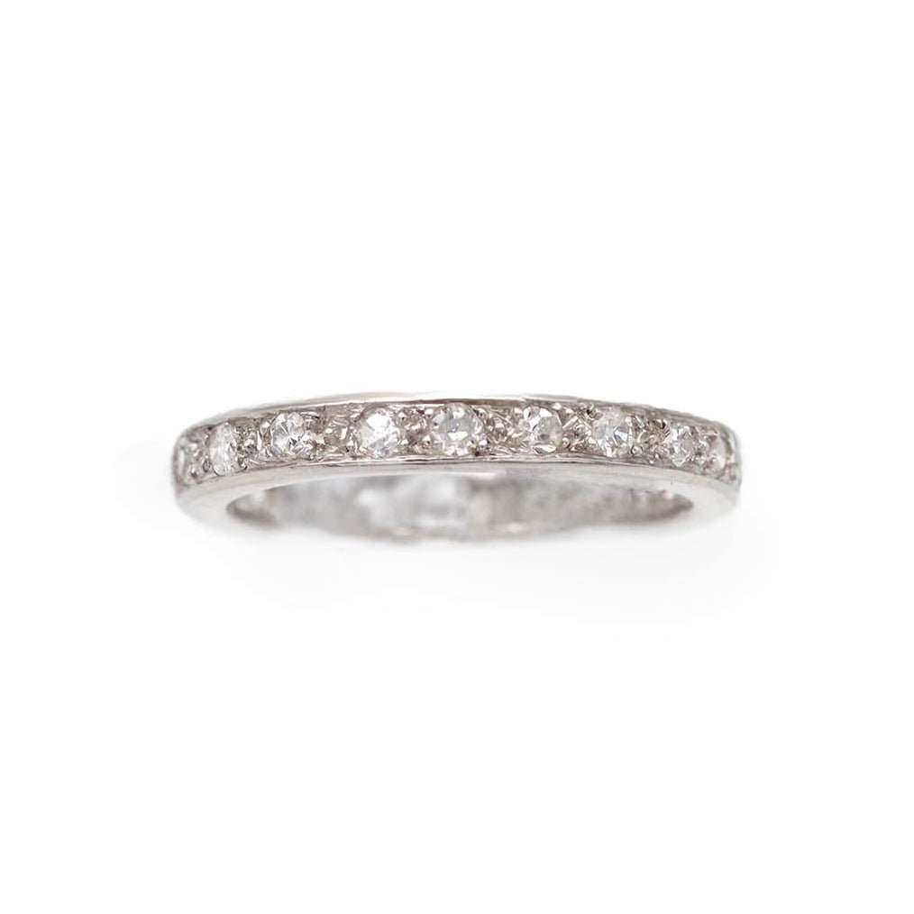 Bague Alliance en platine et diamants - Castafiore
