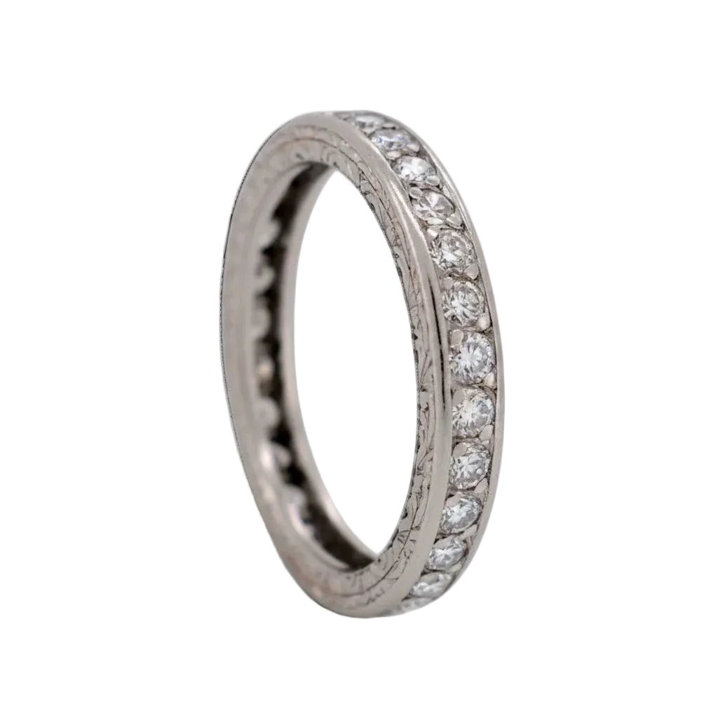 Bague Alliance en platine et diamants - Castafiore