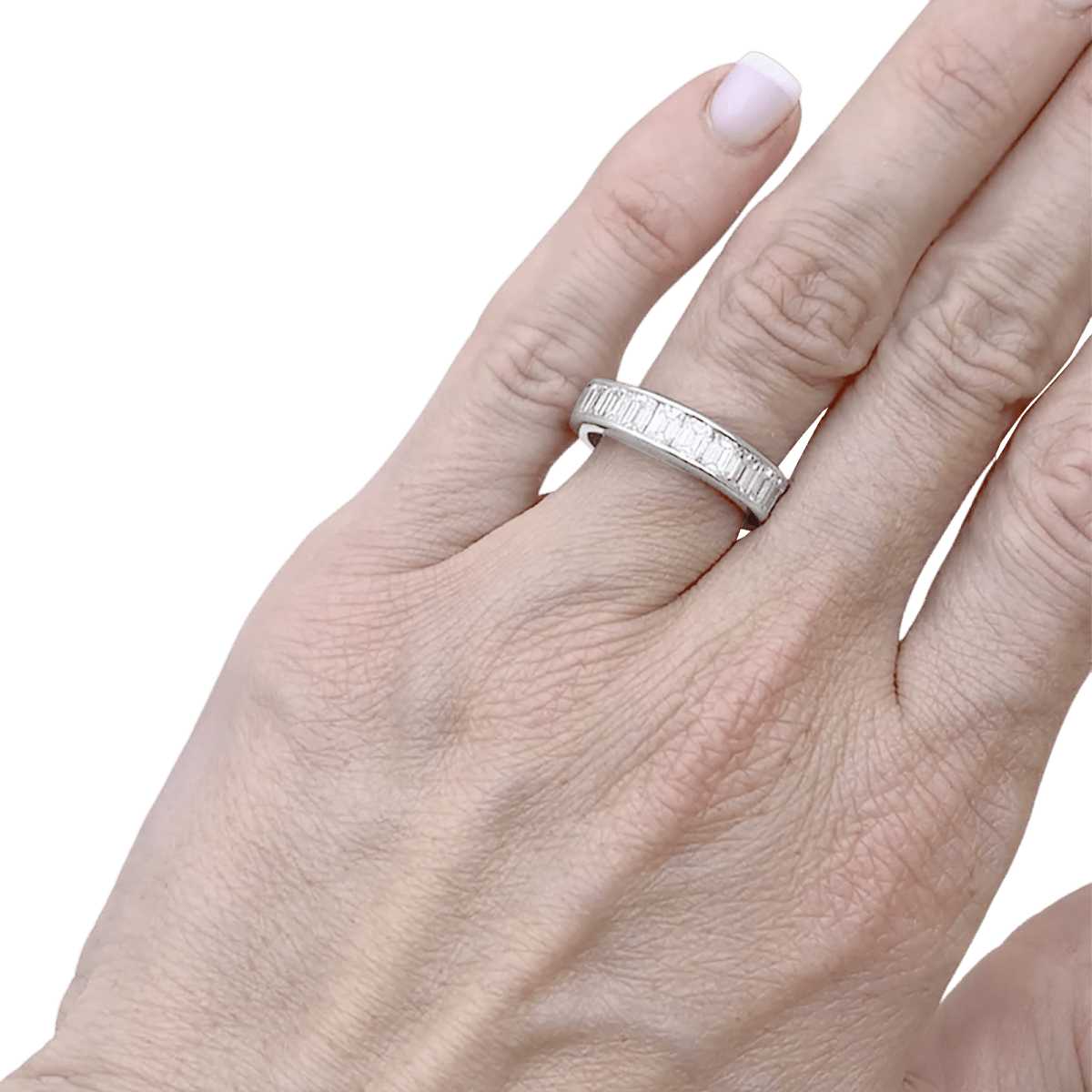 Bague Alliance en platine et diamants - Castafiore