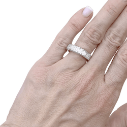 Bague Alliance en platine et diamants - Castafiore