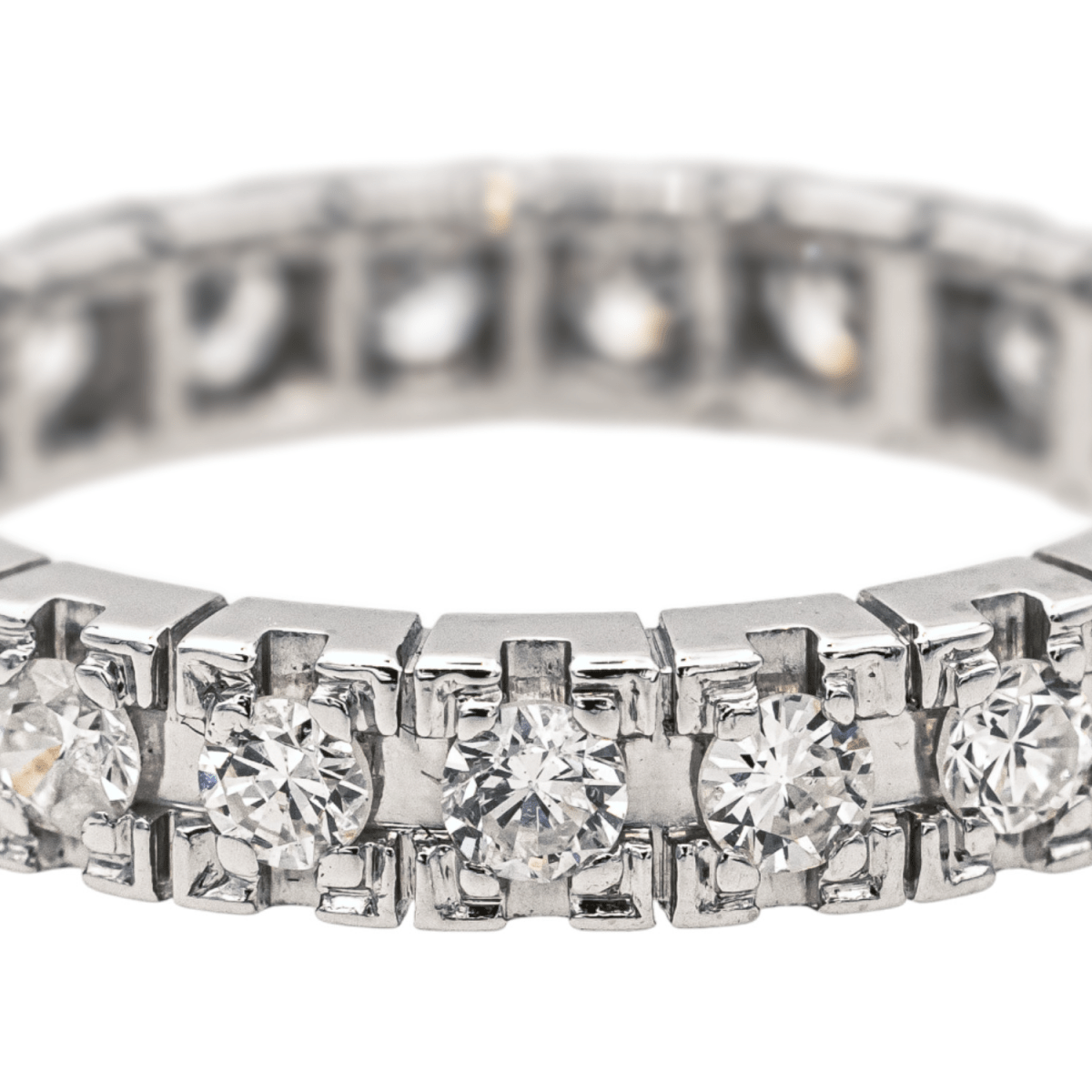 Bague Alliance en platine et diamants - Castafiore