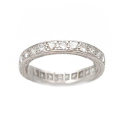 Bague Alliance en platine et diamants - Castafiore