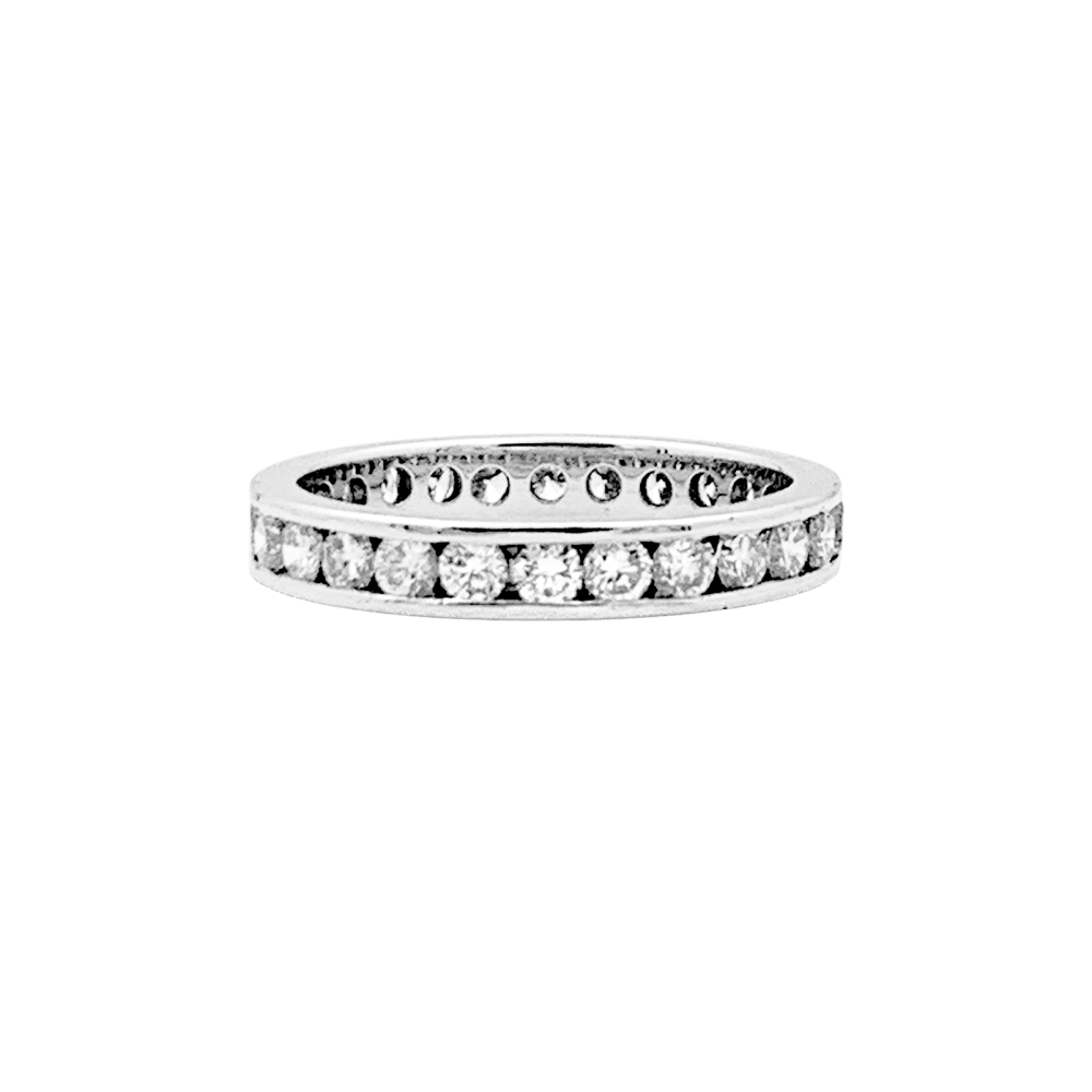 Bague Alliance en platine et diamants - Castafiore