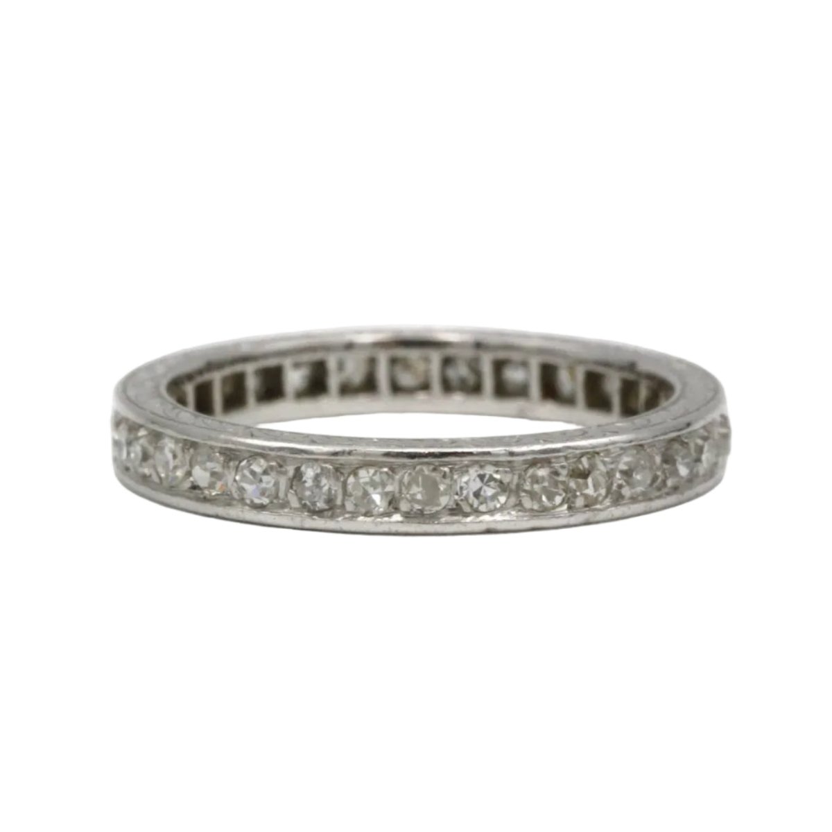 Bague Alliance en platine et diamants - Castafiore