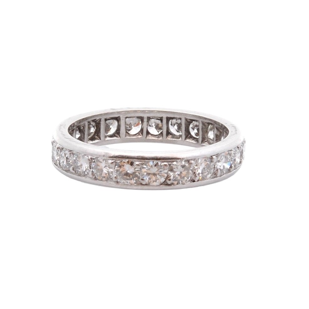 Bague Alliance en platine et diamants - Castafiore