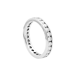 Bague Alliance en platine et diamants - Castafiore