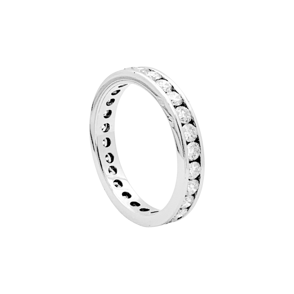 Bague Alliance en platine et diamants - Castafiore