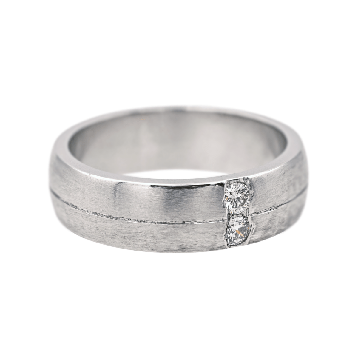 Bague Alliance en platine et diamants - Castafiore