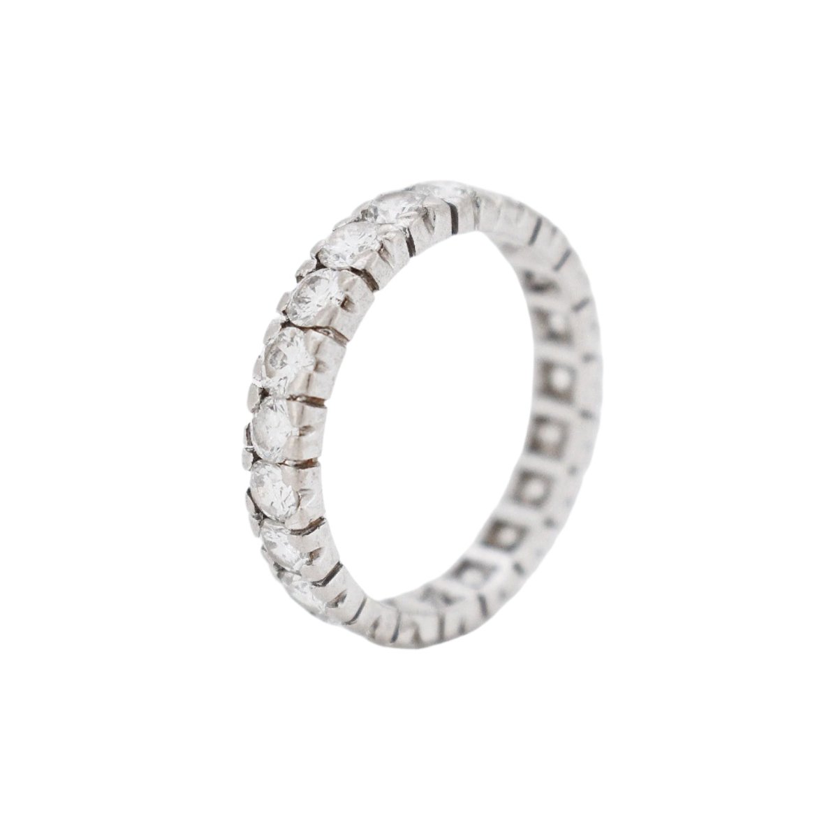 Bague Alliance éternité en or blanc et diamants - Castafiore