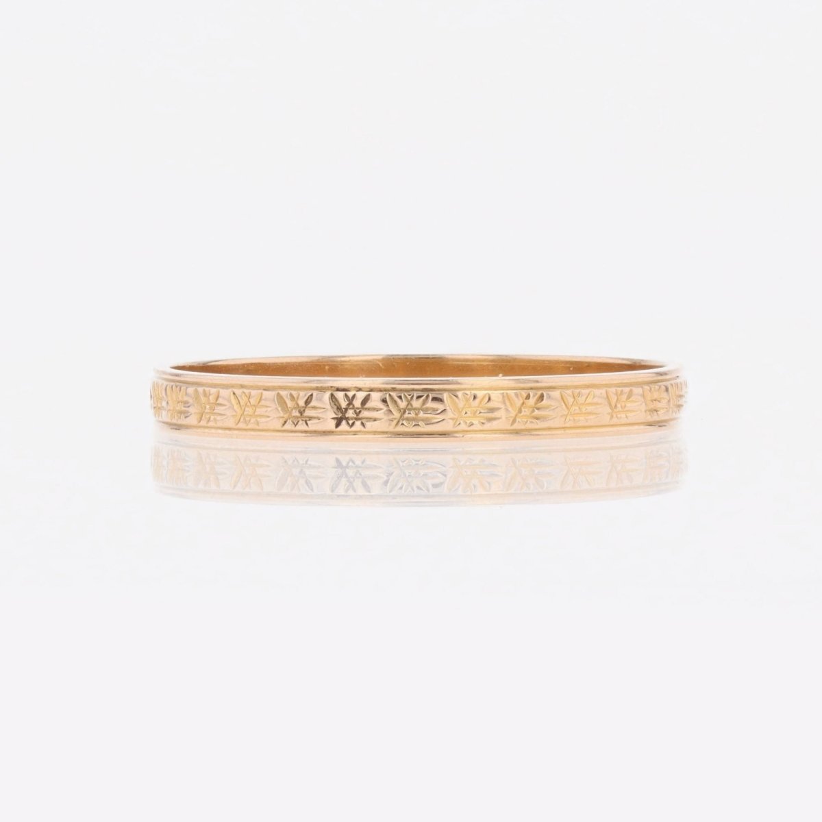 Bague alliance fine ciselée en or rose - Castafiore